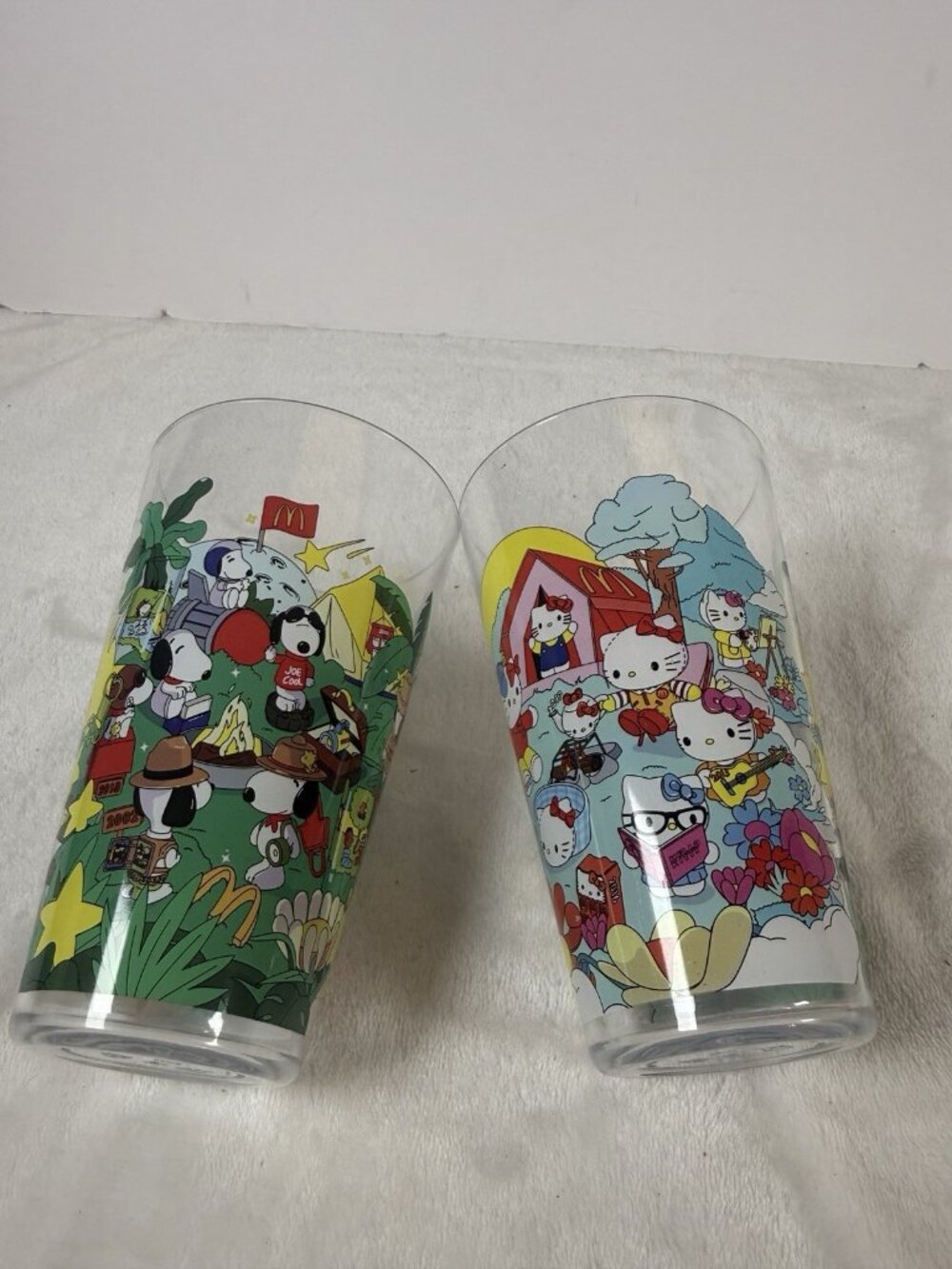 Lot x 2 Mc Donald's HELLO KITTY / SNOOPY Collector’s Cup ~ Adult Happy Meal 2024